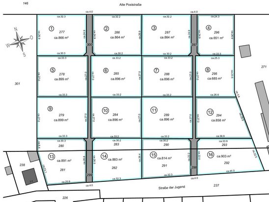 Parzellenplan Baugebiet Friesack – Grundstück kaufen Friesack Zootzen